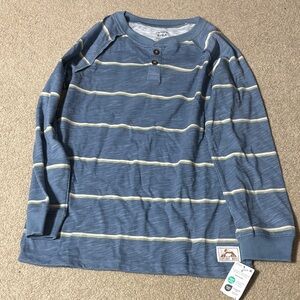 NWT Carters Blue Striped Henley Shirt